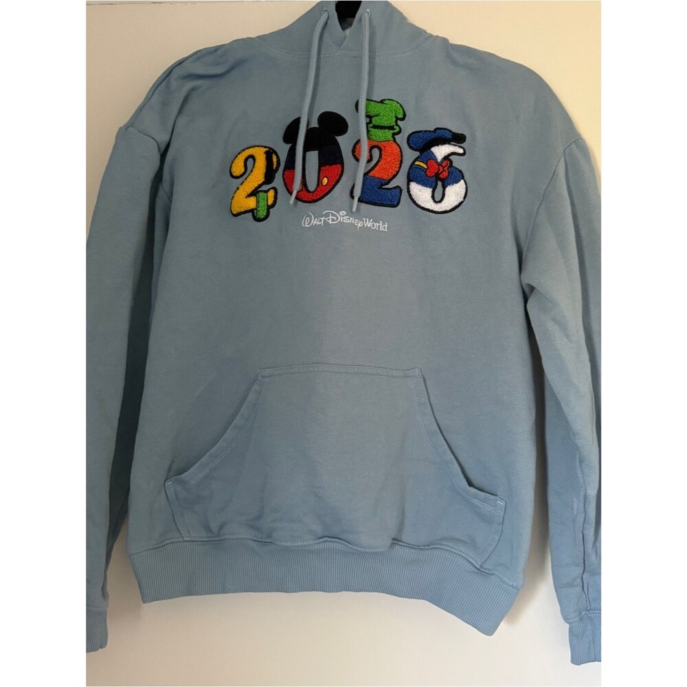 Disney Walt Disney World Light Blue 2026 Embroidered Hoodie Sweatshirt